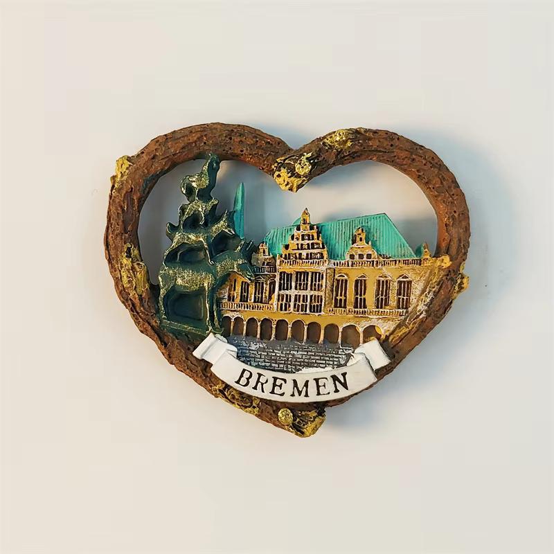 

Germany Bremen Bremer Rathaus 3D Stereoscopic Tourism souvenirs Resin painting Decoration home Refrigerator magnets