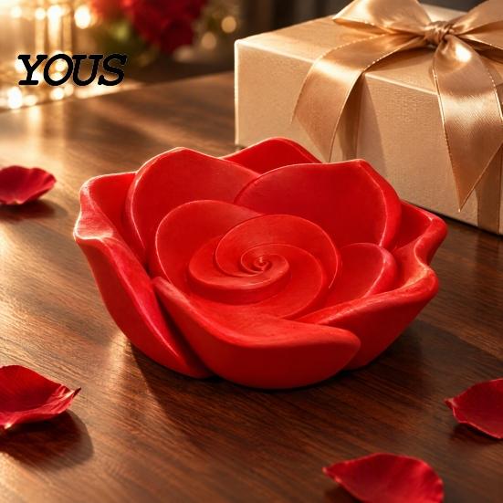 Handmade Style Jewelry Dish 3D Printed Rose Tray, Trinket Dish, Decorative Holder Creative Valentine Gift for Her Ring Earring Necklace,