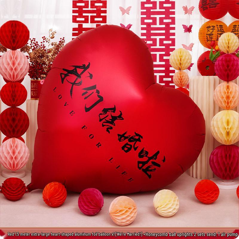 Love Heart Balloons Wedding Decoration Set for Engagement, New Home, Living Room, or Wedding Photos
