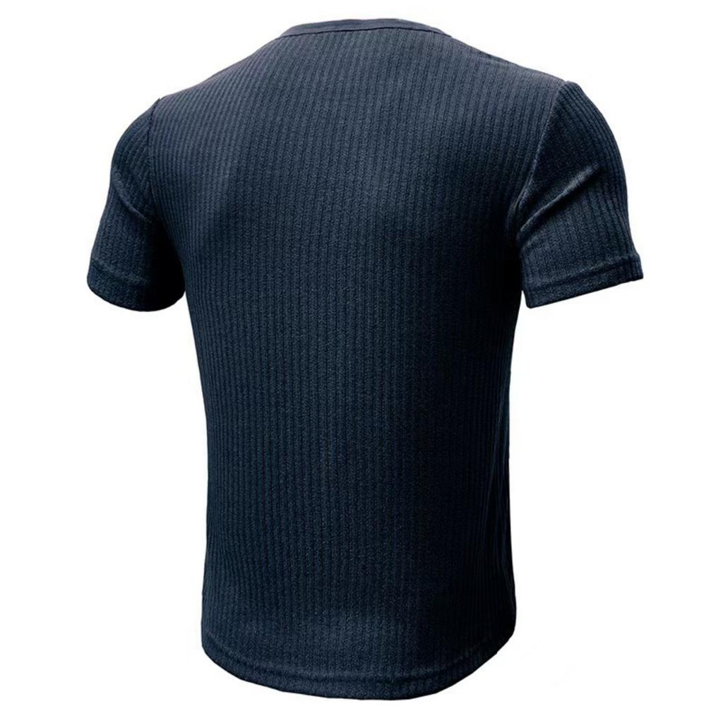 Men's Casual Stylish Textured Knitted Top - Men's Stretch Golf Sport Breathable Short-sleeved Shirt