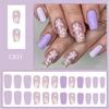 Square Nail Tips Flower Fake Nail Glues On Nail Stick On Nail Press On Nail Artificial False Nail for Womens and Girls