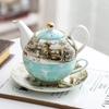 Ceramic Portable Creative Tea Set European Style One Teapot and One Cup Set Simple Household Flower Tea Cup Set Office Tea Set