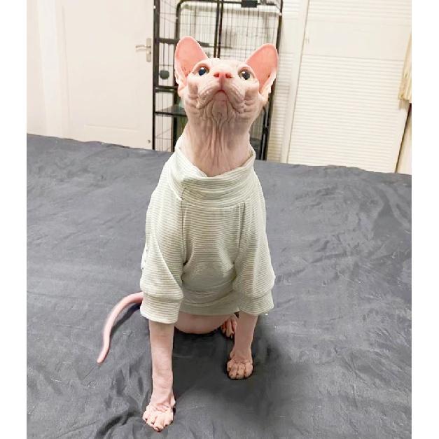 Cotton Sphinx Cat Dog Clothes For Small Puppy Hairless Cat Sweatshirt Clothing Stripe Pet Costume Kittens Jumpsuit Autumn Winter