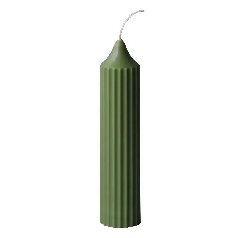1 Pcs Long Pole Vertical Stripe Pointed Candle Mold Making Kit Large Cylindrical Rib Candle Making Mold DIY Candle Making