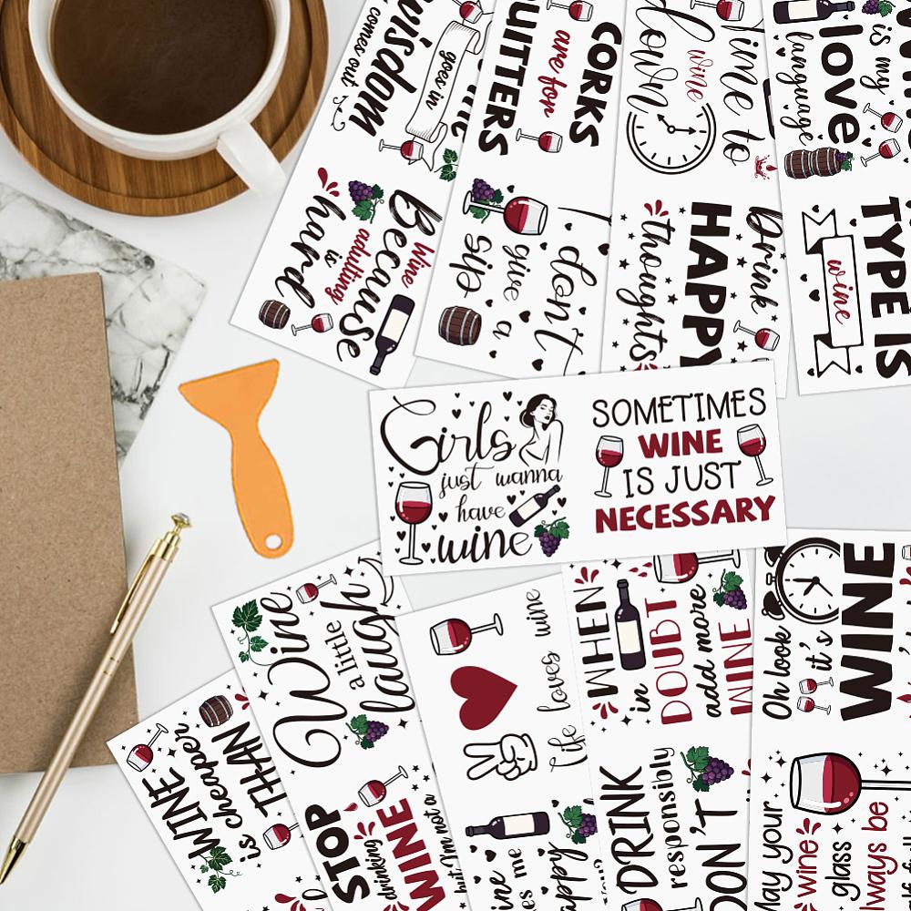 10Pcs 10 Styles PVC DIY Heat Transfer Paper for UV Sublimation Cup Word 240x110mm 1pc/style