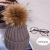 Adult Acrylic Knit Hat With Plush Ball Winter Warmth For Autumn And Winter
