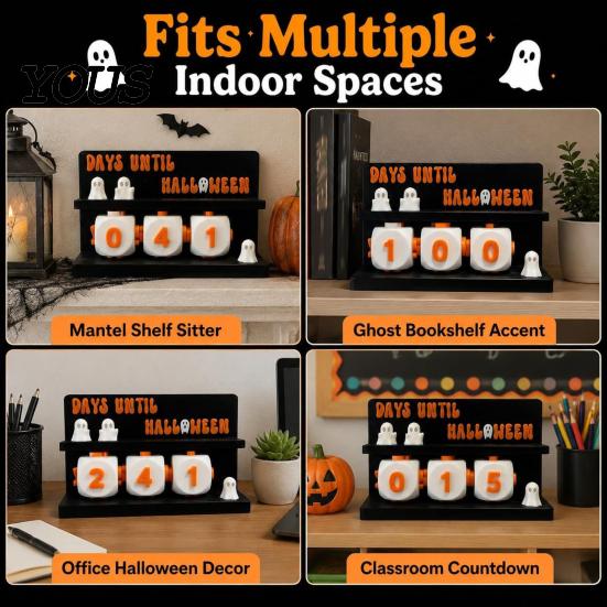 Reusable Holiday Counting Tool Halloween Countdown Calendar, Days Until Tabletop Ornament, Block Indoor Festive Table Ornament Advent Calendar