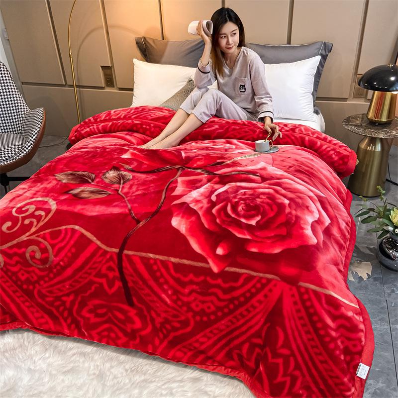 Double-Layer Thickened Fleece Blanket for Single or Double Use Autumn/Winter Cover Blanket