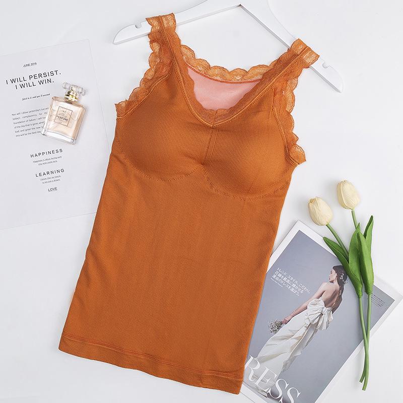 Damski gruby termiczny podkoszulek na ramiączkach z koronki - Rozmiar plus, wzór Misia Wróżki