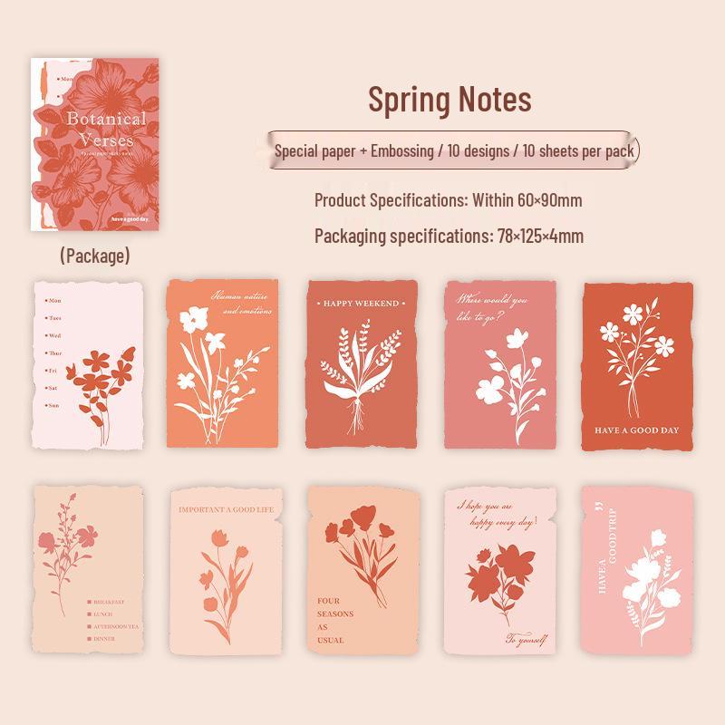 Beautiful Day Embossed Sticky Notes: Grass & Wood Poetry Series for DIY Journaling & Creative Collage