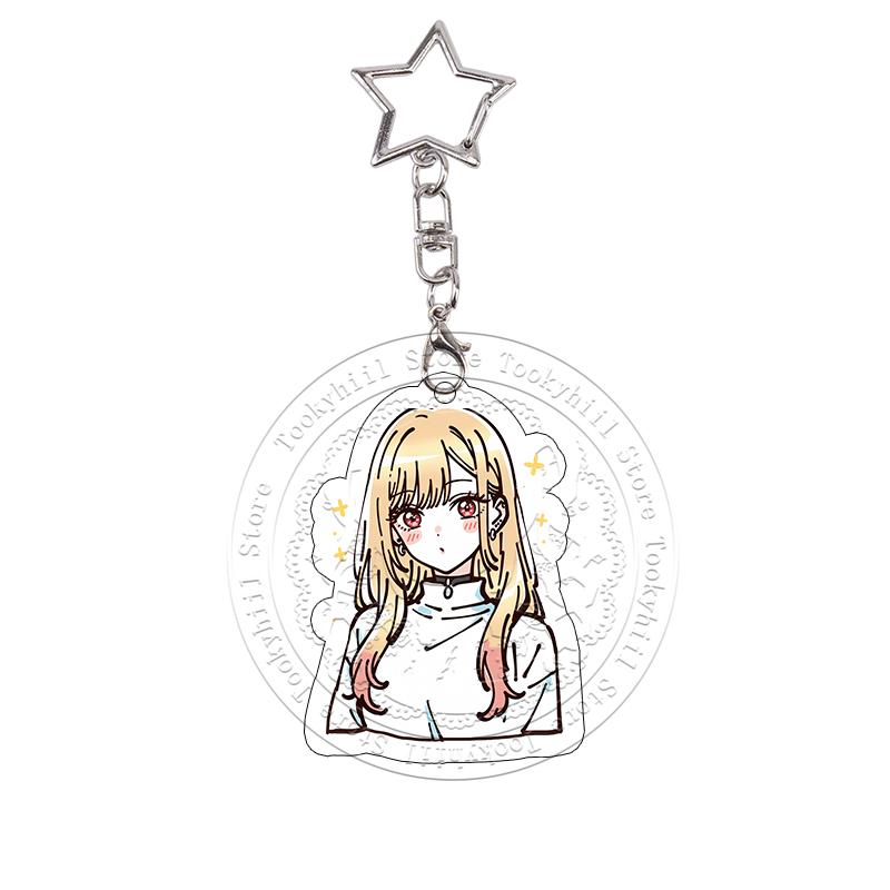 My Dress-Up Darling Acrylic Keychain Cos Props Chibi Cute Anime Charms Marin Kitagawa Keyring Bag Pendant Decoration Cartoon