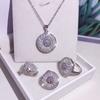 Popular Necklaces Gift Jewelry Micro-Set Zircon Necklace Earrings Bracelet Ring Set