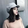 Solid Color British Berets Ear Protection Artist Hat Elegant Woolen Octagonal Hat  Girl