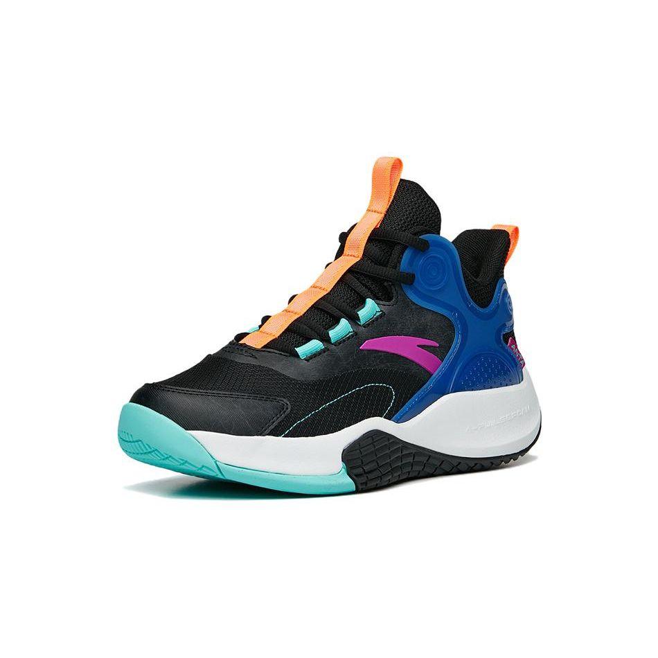 Anta Anti-Slip Durable Basketball Shoes Kids Sneakers Black Blue A312231112-1