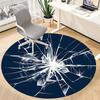 1pc Shattered Glass Office Round Rug, Carpet for Office, Gaming, Lightweight Round Floor Mat yy260205076
