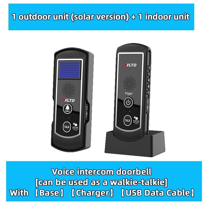 1-3 km 16 Channels Range Solar Voice Wireless Doorbell Waterproof Electronic Intercom System Doorbell Home Voice Intercom Device