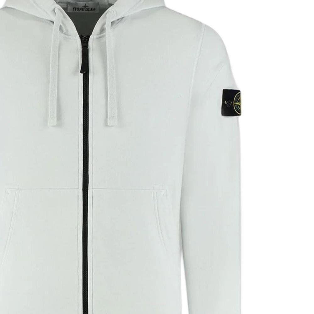 STONE ISLAND Zipper Solid Color Long Sleeve Hooded Ribbed Sweatshirt Men Sweatshirt L1S156100061S0051-V0041