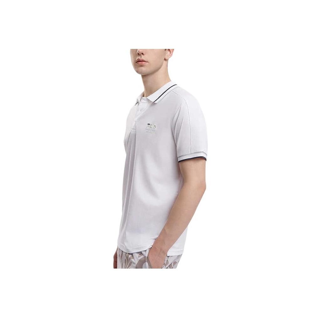 Fila 2023 New Summer Fashion Versatile Knitted Short Sleeve Polo Shirt Men Tops White F11M338108F-WT