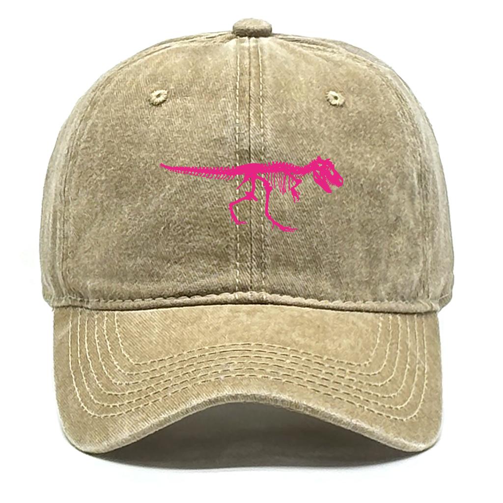 Unisex Adjustable Baseball Hat Pink Dinosaur Caps For Man Washed Retro Snapback Baseball Cap Ideal Choice For Casual Wear