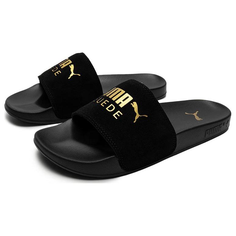 New PUMA Flip Flops 'Black Gold' 398678-01