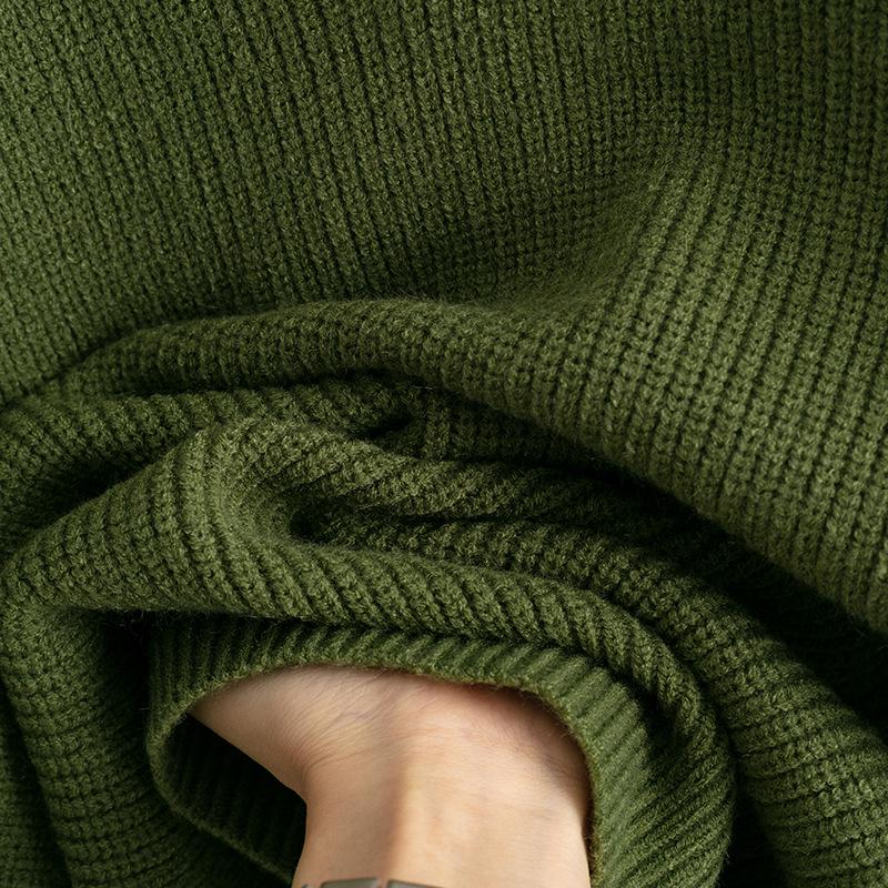 2025 Autumn/Winter Women's Color Block Polo Collar Loose Knit Sweater Pullover