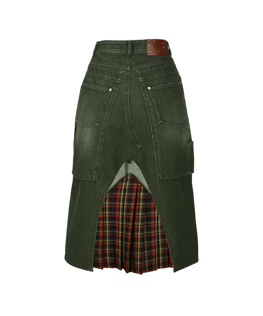 Andersson Bell Raptor Layered Pleats Skirt Apa860W(Washed Green)