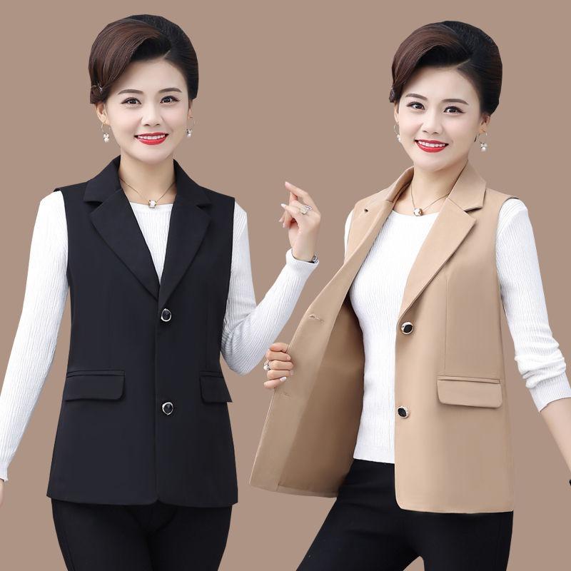 Women's Spring Autumn New Middle-aged Vest Outer Loose Jacket