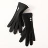 Windproof Outdoor Solid Color Velvet Female Gloves  Thick Mittens Full Finger Gloves