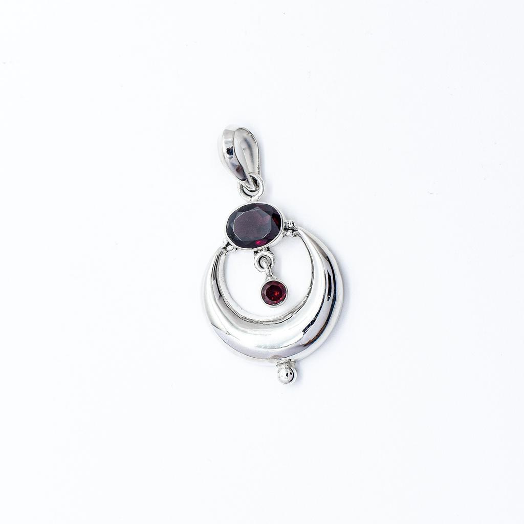 Sterling Silver Garnet Pendant: 925 Gemstone Jewelry