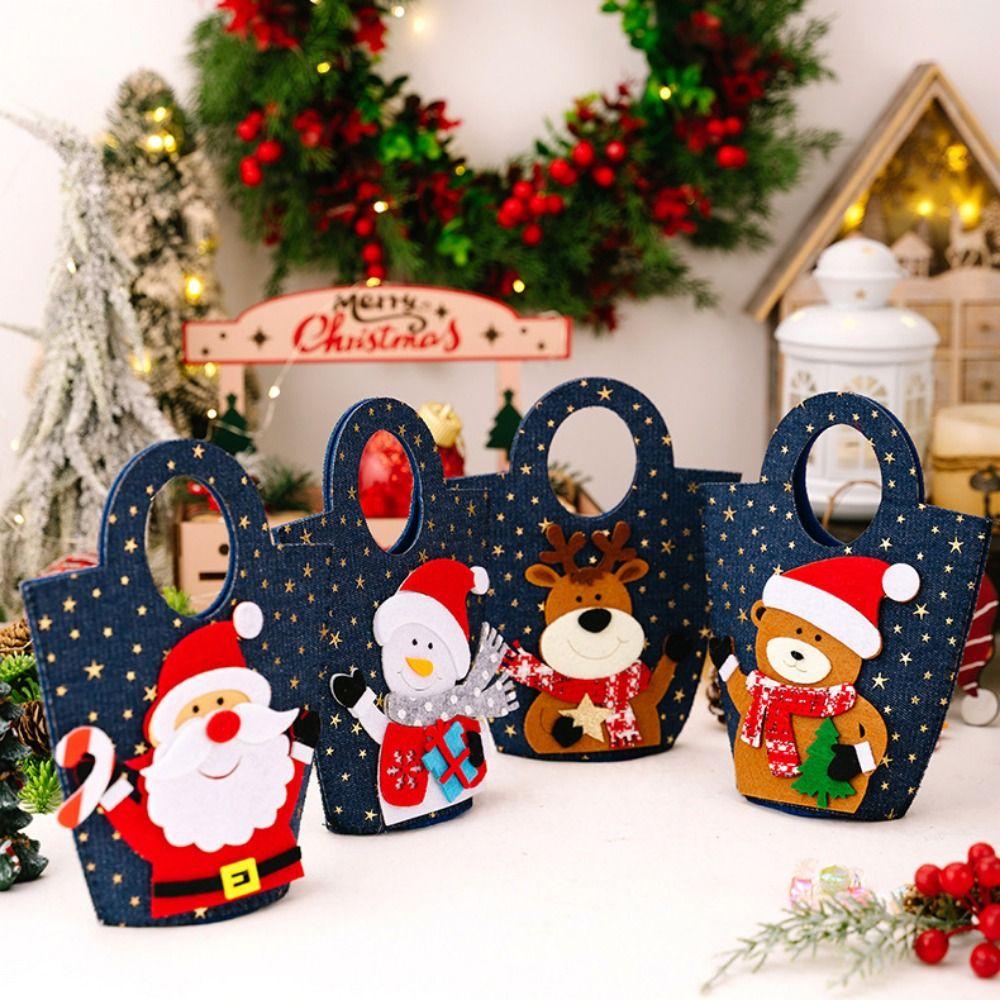 Cartoon Cartoon Handbag Snowman/Elk Santa Claus Candy Bag Cute Cookies Bag  Christmas Party