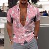 Summer Fashion Hawaiian Floral Beach Casual Shirt 3D Plant Pattern T-shirt Retro Short Sleeve Vacation Outdoor Men's and Women's Shirt