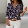 Women's Shirt With Floral Print Buttons, Long Sleeved Casual Regular Shirt  Blouses Casual Plus Size Basic Tops