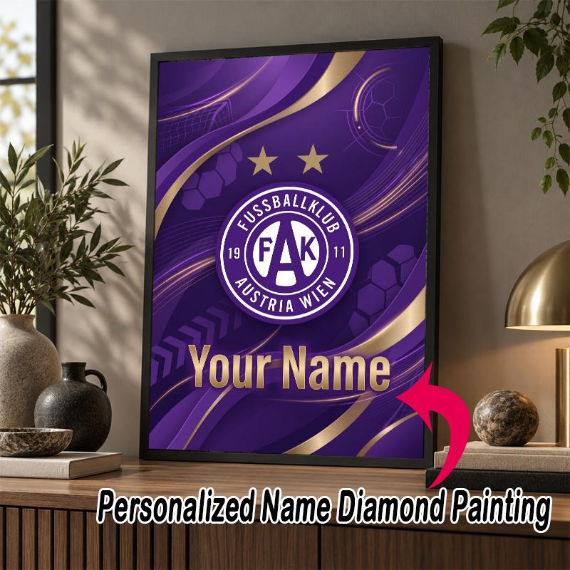 Custom Name Austria Wien FC 5D Diamond Painting Personalized Full Drill Diamond Art Kit Gift