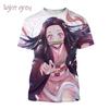 Summer Nezuko Kamado 3D Personalized Anime Printed T-shirt Fashion Men and Women Devil Slaye Short Sleeve Hip Hop T-shirt