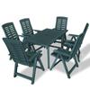 Day and Night - Day and Night Garden Dining Set 7 Pieces Green Plastic