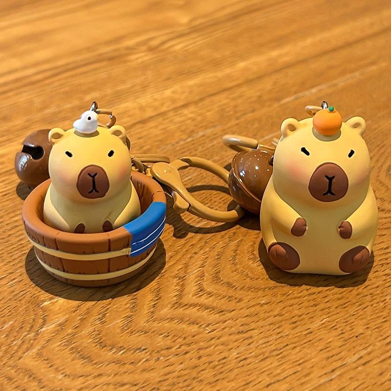 Stapelbarer Capybara Schlüsselanhänger: Süße Mini-Capybara-Puppe Rucksackanhänger für Kinder