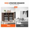 VEVOR Literature Organizers, 12 Compartments Office Mailbox with Adjustable Shelves, Wood Literature Sorter 20.4x12x16.1 Inches for Office, Home