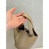 Cross-border direct supply, first-layer cowhide mini vegetable basket 14cm exquisite handbag, hand-held high-end versatile bucket bag