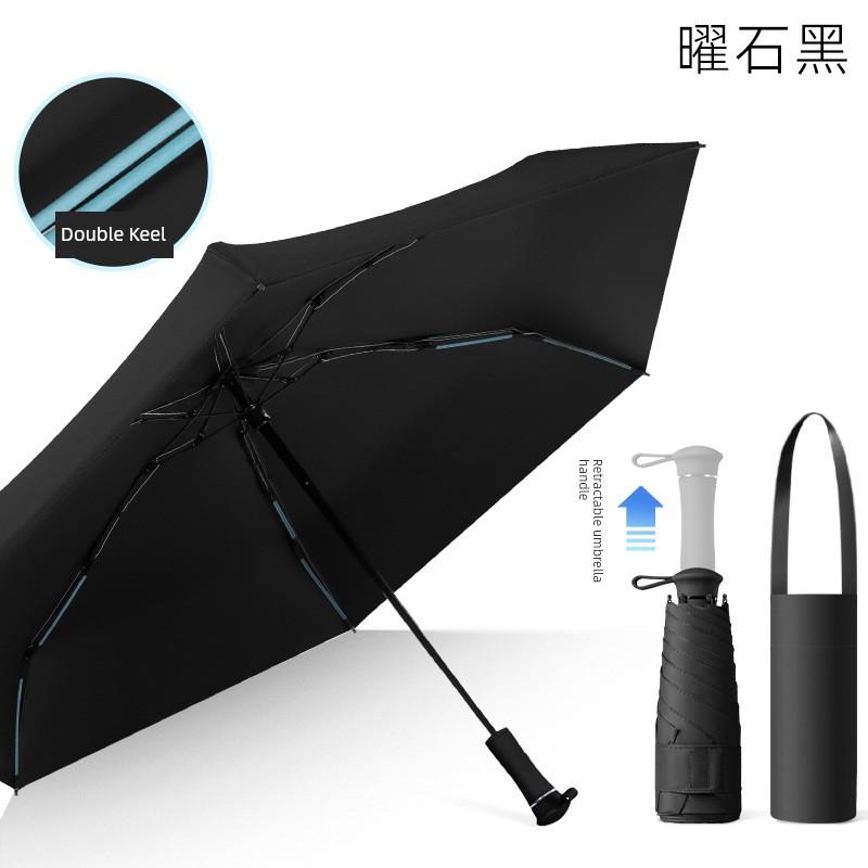Double-Ribbed Telescopic Handle Umbrella 50% off with Colorful Coating, Sunshade Umbrella, Compact Sun and Rain Umbrella, Promotional Umbrella