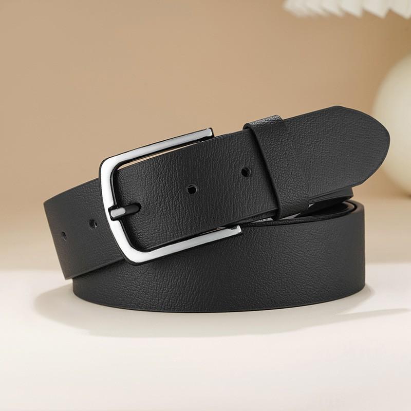 New Men's Retro Simple Versatile Jeans Genuine Leather Belt Buckle Two-color Belt Casual