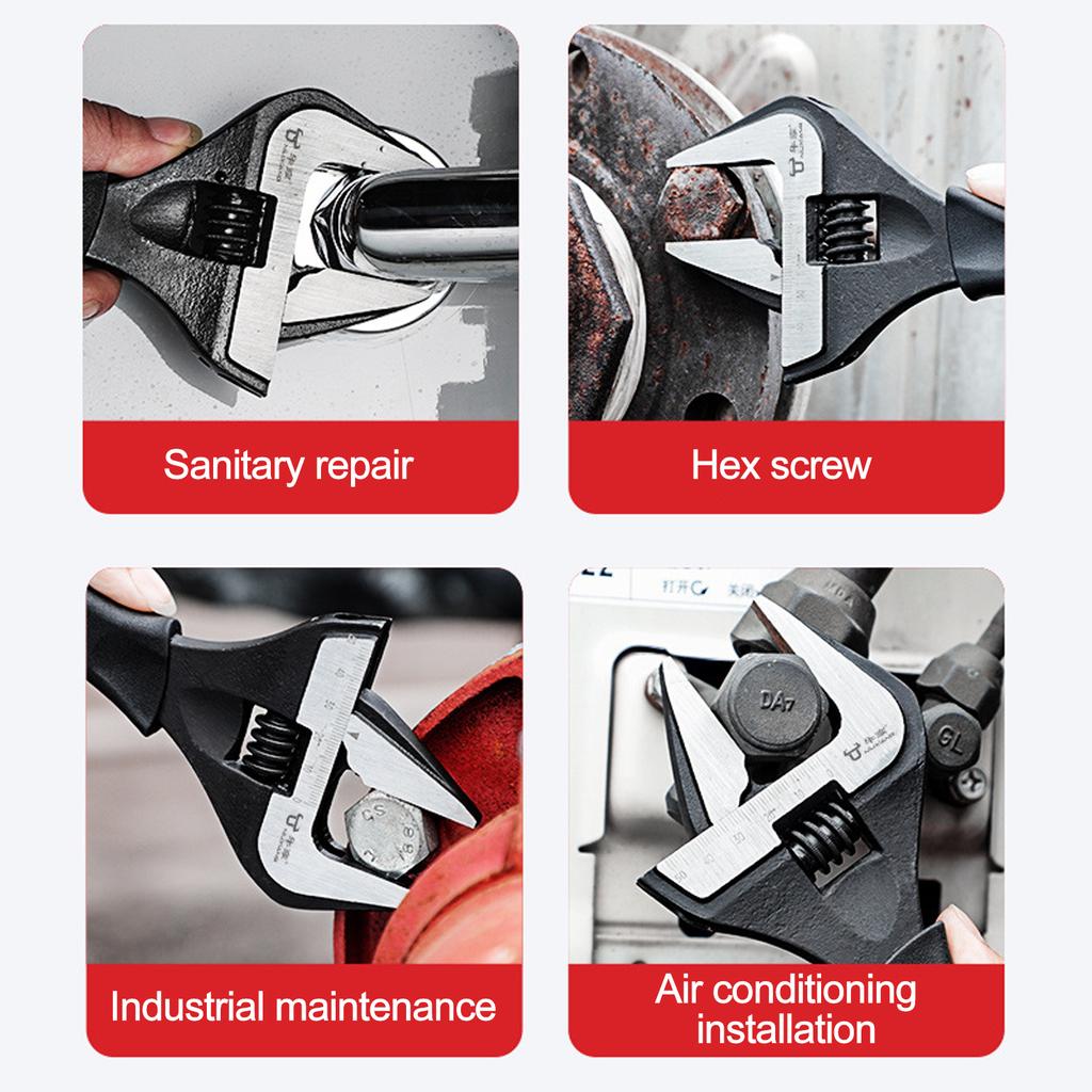 6/8/10 inch Adjustable Spanners Measuring Wrenches Hole-opening Spanners Household Workshop Multifunction Hand Repair Tools