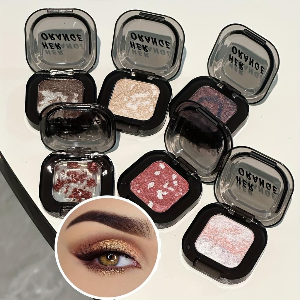 Mini Mashed Potato Monochrome Eyeshadow, Glitter Highlighter Shimmer Palette with Soft Cream Texture Natural Waterproof & Sweat-Proof Eye Makeup