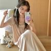 Pigiama da donna estivo stile corte francese, colletto quadrato, ampio, tinta unita, pizzo, sexy, loungewear
