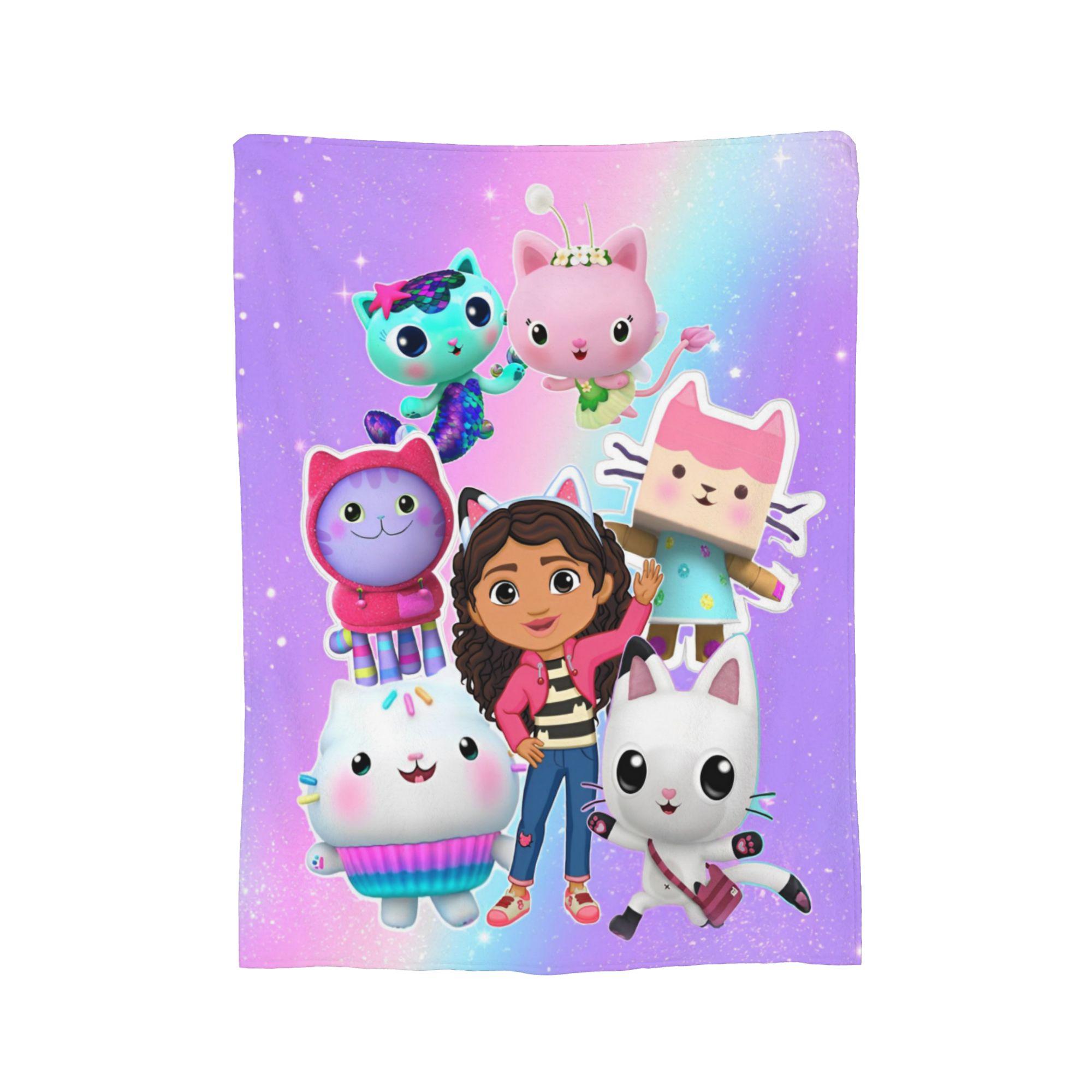 

Cartoon Cute Gabby Dollhouse Blankets Fleece Spring/Autumn Breathable Super Warm Throw Blankets for Sofa Travel Quilt 30x40in