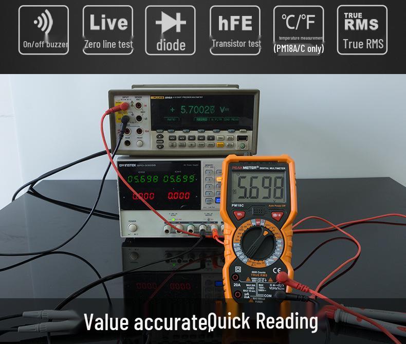 Huayi PM18C High-Precision Digital Multimeter with Smart Anti-Burn & Capacitance Meter for Electricians