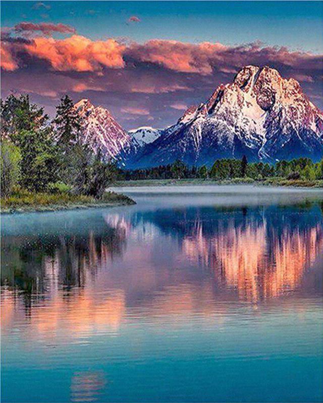 Diamond Painting Running Water Countryside Landscape Spring 5D Diamond Embroidery Cross Stitch Dog Animal Pictures of Rhinestones Mosaic Sale Wall Art