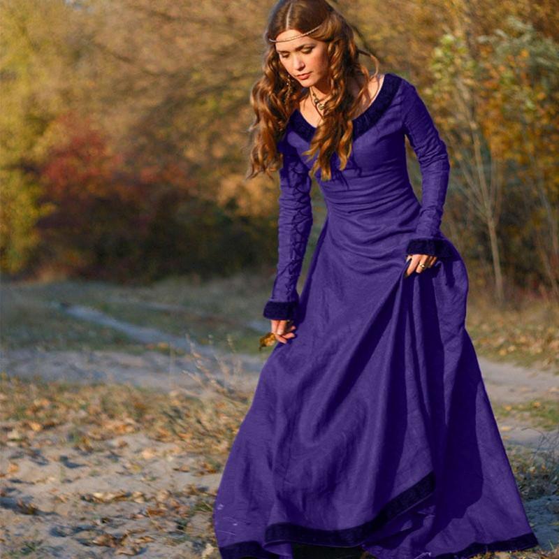 Medieval Vintage Women Renaissance Dress Cosplay Costume Princess Gothic Dress