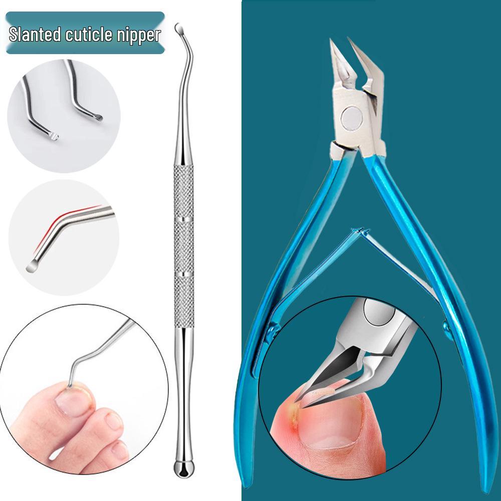 Stainless Steel Oblique Nail Clipper with Dead Skin Nipper