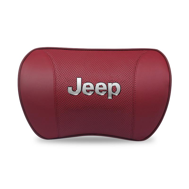 Per Auto Jeep Supporto Lombare Cuscino Vita in Pelle per Poggiatesta Sedile Per Jeep Grand Cherokee Wrangler JK Gladiator Compass Rene