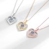 Female Crystal White Zircon Stone Heart Pendant Necklace Vintage Gold Color Wedding Jewelry For Women